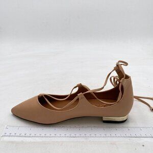 YDN Womens D'Orsay Pointy Toe Ankle Strap Wrap Ballet Flats Lace Up Flat Shoes